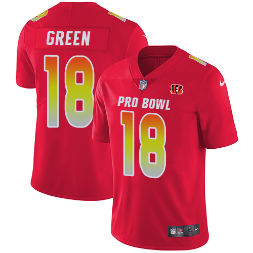 Nike Bengals #18 A.J. Green Red Youth Stitched NFL Limited AFC 2018 Pro Bowl Jersey